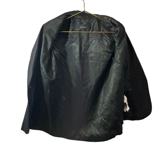 Zara Basic Shiny Effect Blazer Black Size Small - Picture 6 of 13